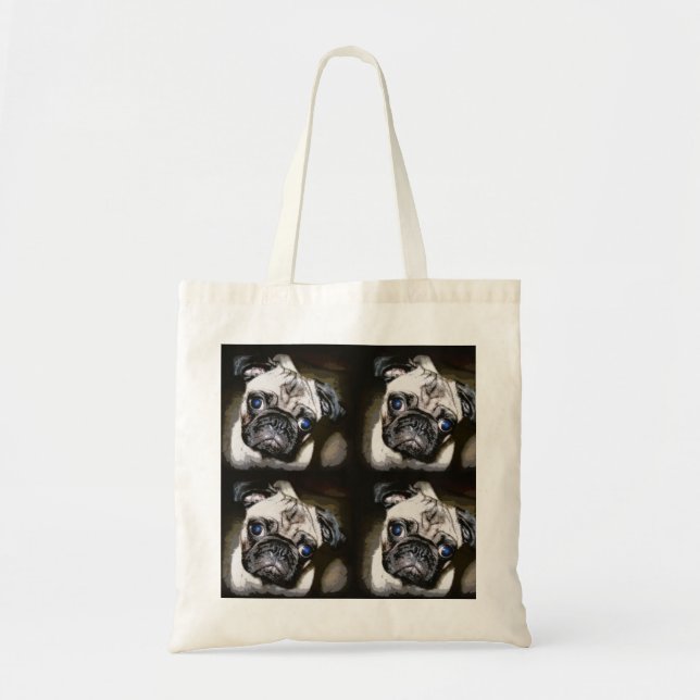 Bolso De Tela caras de pug (Frente)