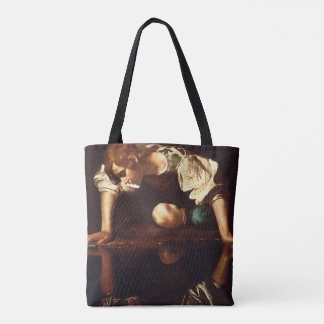 Bolso De Tela CARAVAGGIO - Narciso 1598 (Reverso)