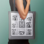 Bolso De Tela Carbón blanco 8 Personalizado de Collage de fotos<br><div class="desc">Puedes usar cualquier foto para este diseño. Utiliza 8 fotos cuadradas para crear un regalo único y personal. O puedes mantener al cachorro hipster y hacer un keepsake de moda. Si necesita ajustar las imágenes,  haga clic en la herramienta personalizar para realizar cambios.</div>