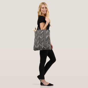 Bolso De Tela Carbón y hueso de arenisca gris elegante geométric
