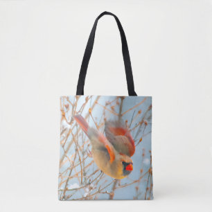 Bolso De Tela Cardenal del Norte Vuelo - Fotografía Original