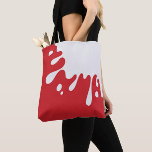 Bolso De Tela Cardenal rojo de pintura blanca