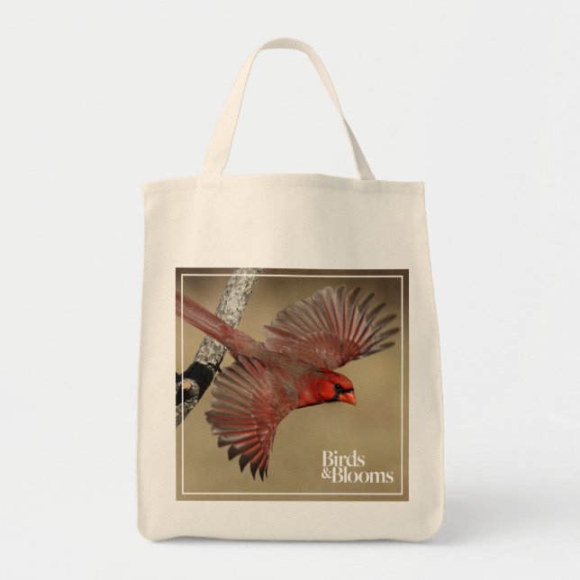 Bolso De Tela Cardenal septentrional en vuelo (Frente)