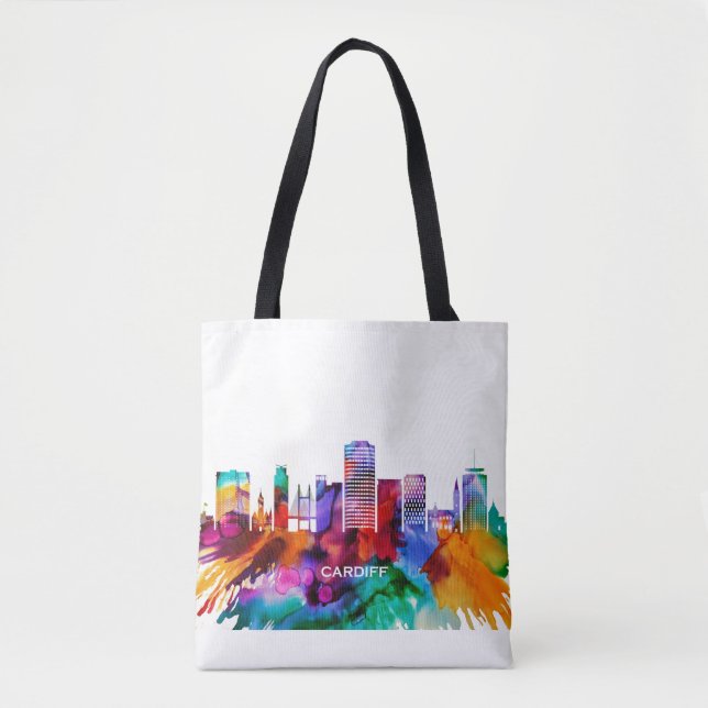 Bolso De Tela Cardiff Skyline (Anverso)