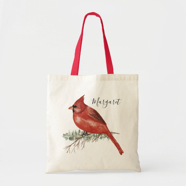 Bolso De Tela Cardinal con nombre (Frente)