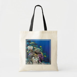 Bolso De Tela Cardumen de salmonetes alrededor de un pequeño cor