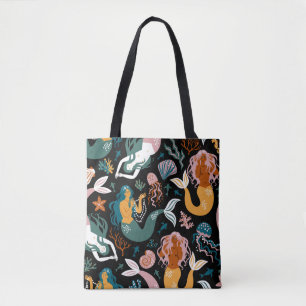 Bolso De Tela Carefree Mermaids Seashells Vintage Design