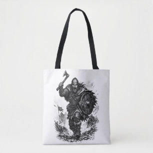 Bolso De Tela Carga de Guerrero Vikingo - Batalla de Tinta