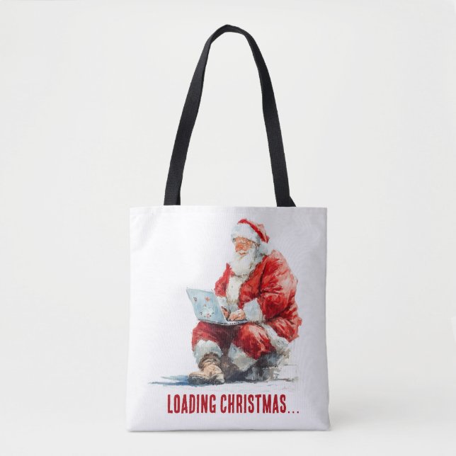 Bolso De Tela Cargando Navidades Funny Santa Design (Anverso)