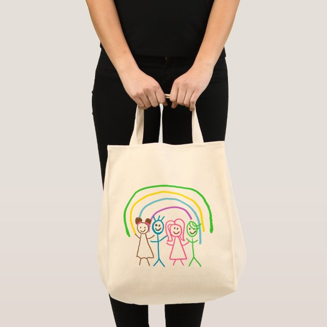 Bolso De Tela Cargar los dibujos de los niños convierte los dibu (Anverso (producto))
