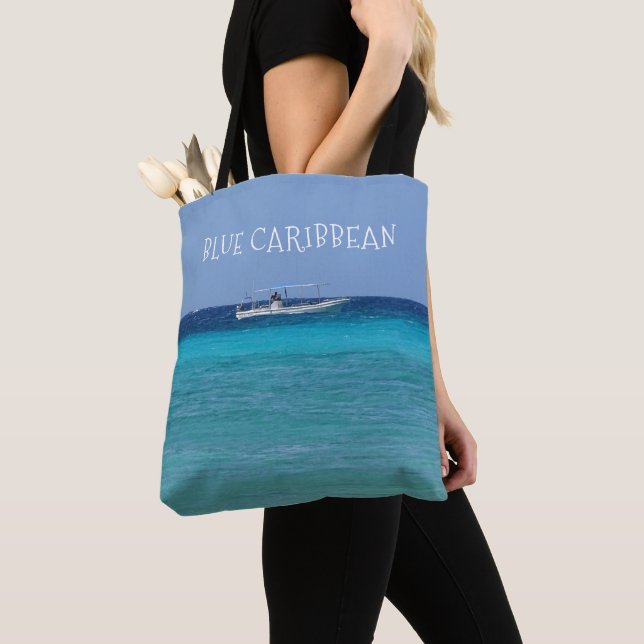 Bolso De Tela Caribe azul (personalizable) (Detalle)