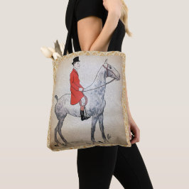 Bolso De Tela Caricatura de caballo y jinete sobre paisley