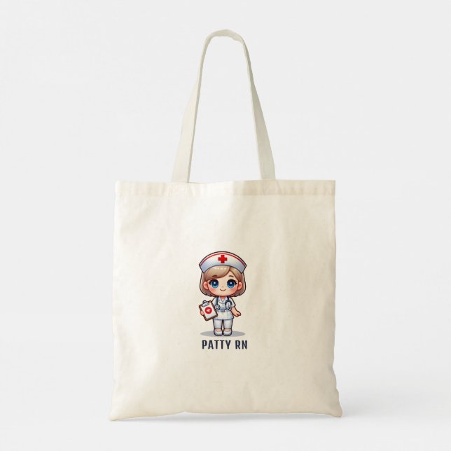 Bolso De Tela Caricatura de enfermera manga rubia de manga perso (Reverso)