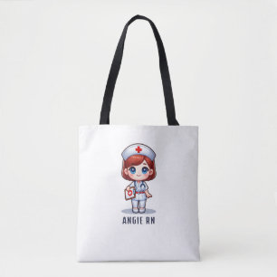 Bolso De Tela Caricatura de enfermeras de cabeza roja de manga c