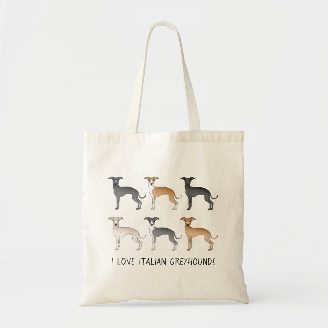 Bolso De Tela Caricatura de grisones italianos con texto Persona (Frente)