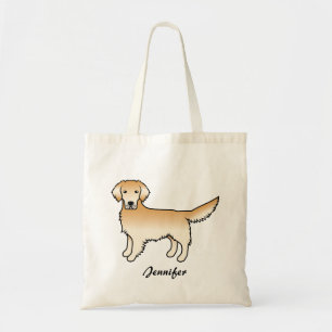 Bolso De Tela Caricatura del perro y nombre personalizado de la 