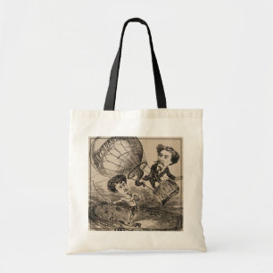 Bolso De Tela Caricatura Francesa De Balonista En Globo De Aire