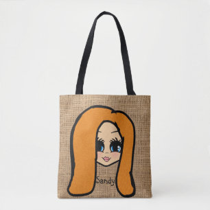 Bolso De Tela Caricatura personalizada Jute Imprimir jengibre ro