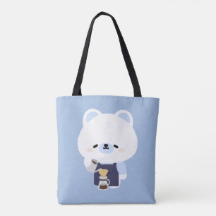 Bolso De Tela Cariñoso Barista Oso Polar