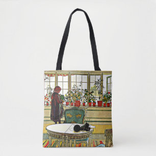 Bolso De Tela Carl Larsson - Flores en un cristal, arte fino