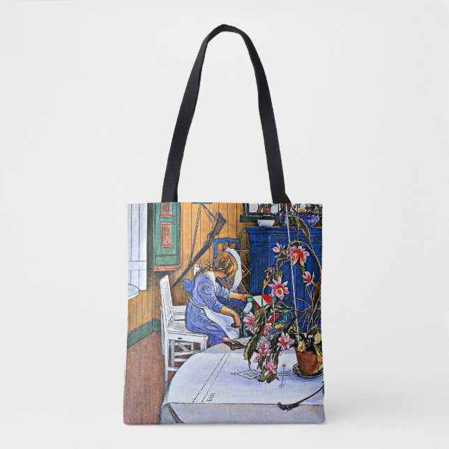Bolso De Tela Carl Larsson, Interior con un Cactus, (Anverso)
