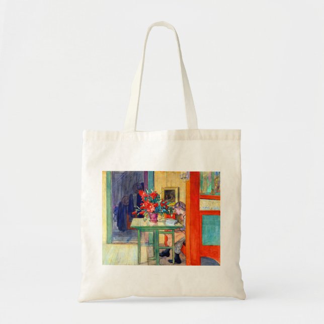 Bolso De Tela Carl Larsson Lisbeth leyendo un libro (Frente)