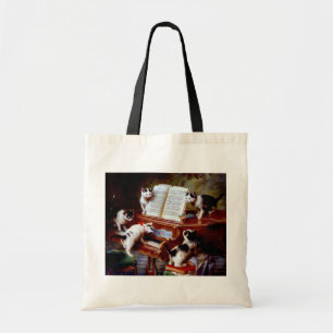 Bolso De Tela Carl Reichert Kittens Jugando Piano