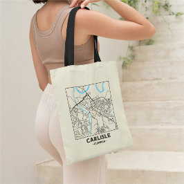 Bolso De Tela Carlisle, Cumbria City Map Tote Bag