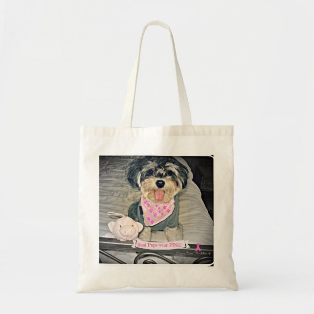 Bolso De Tela Carmín Winston III--Los "perritos reales llevan (Frente)