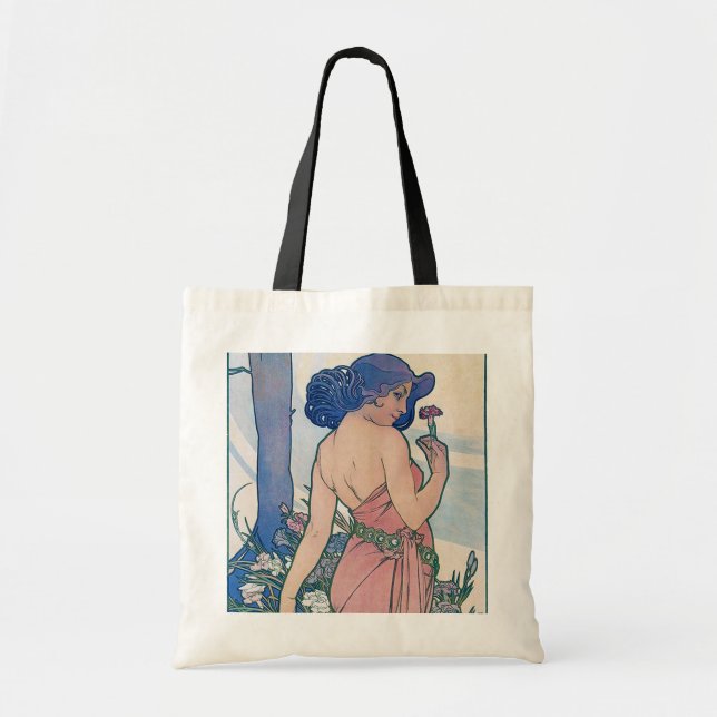 Bolso De Tela Carnación (Cuatro Flores), Alphonse Mucha (Frente)