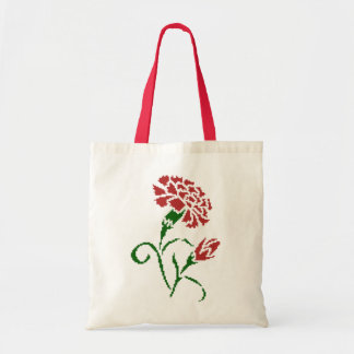 Bolso De Tela Carnaciones Rojas