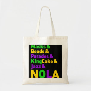 Bolso De Tela Carnaval de Mardi Gras máscaras Jazz Parade Rey C