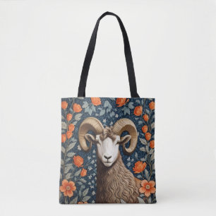 Bolso De Tela Carnero Grande Elegante Inspirado en William Morri
