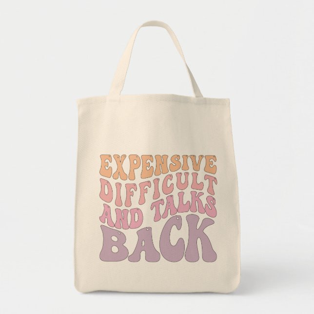 Bolso De Tela Caro Difícil Y Conversaciones Atrás (Frente)