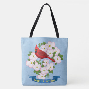 Bolso De Tela Carolina del Norte Cardenal Estatal Bird Dogwood F