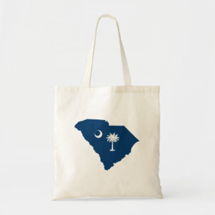Bolso De Tela Carolina del Sur en azul y blanco