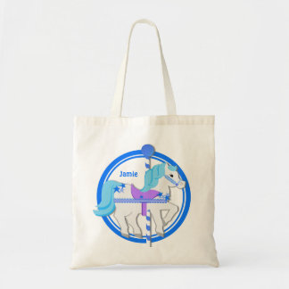 Bolso De Tela Carousel Pony Blue con estrellas
