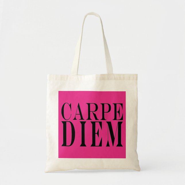 Bolso De Tela Carpe diem aprovechó el día de la felicidad en lat (Frente)
