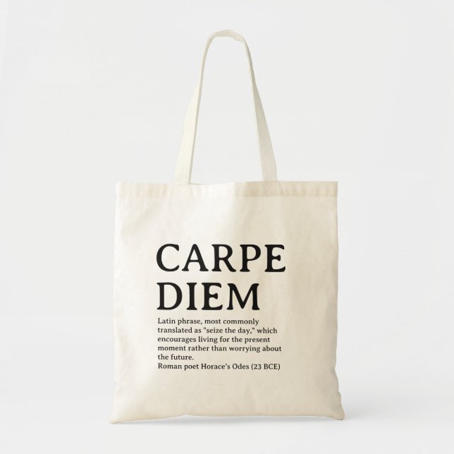 Bolso De Tela Carpe Diem latin quote (Frente)