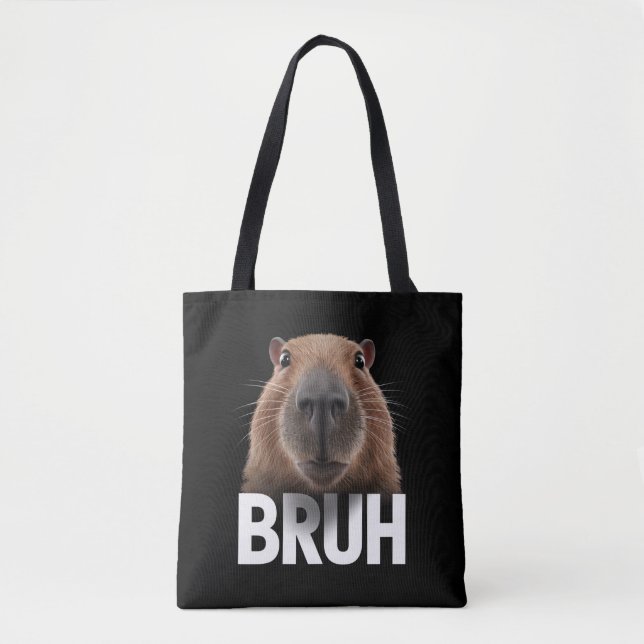 Bolso De Tela Carpincho Divertido Bruh  (Anverso)