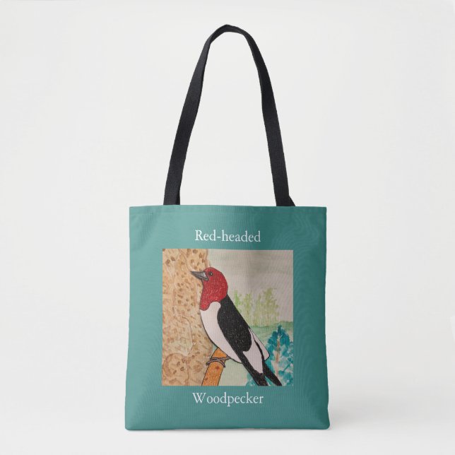 Bolso De Tela Carpintero de cabeza roja  (Anverso)