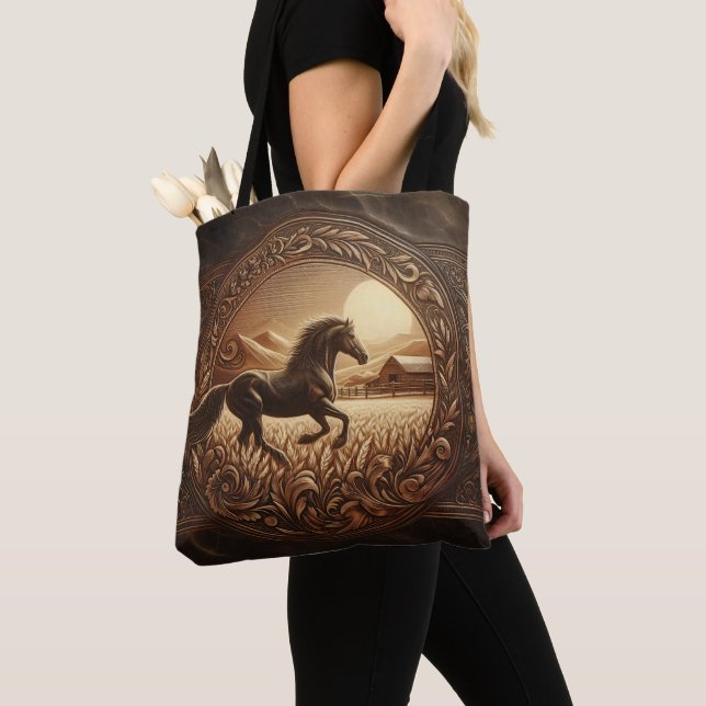 Bolso De Tela Carrera de cuero, Rango de caballos (Detalle)