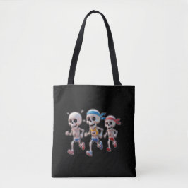 Bolso De Tela “Carrera de esqueleto de dibujos animados en 3D •