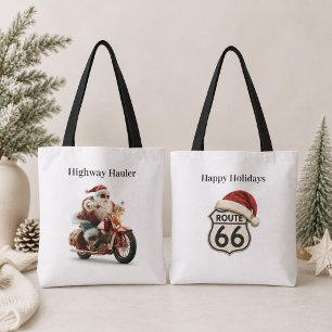 Bolso De Tela Carrera de Mercado de Navidad en Motocicleta de Sa