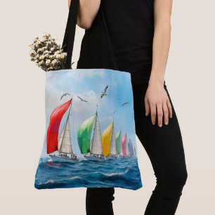Bolso De Tela Carrera de veleros en alta mar