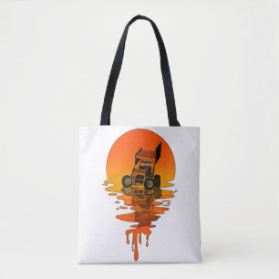 Bolso De Tela Carreras de auto Sprint de estilo retro vintage