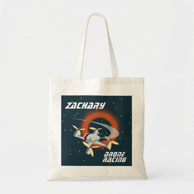 Bolso De Tela Carreras de drones (Frente)