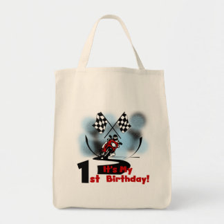 Bolso De Tela Carreras de motocicletas Primer cumpleaños camiset