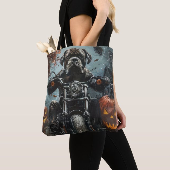 Bolso De Tela Carretera de Cane Corso en motocicleta Halloween S (Detalle)
