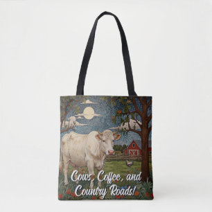 Bolso De Tela Carreteras de café de vacas